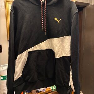 Puma Men's Black and White Hoodie